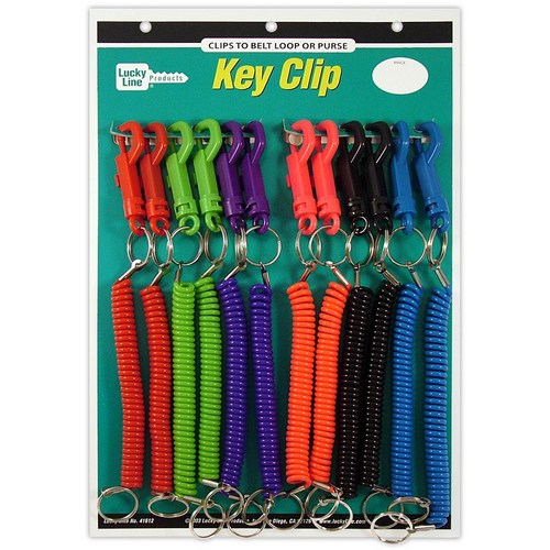 Luckyline 41612 Designer Key Coil Assorted 12/Card