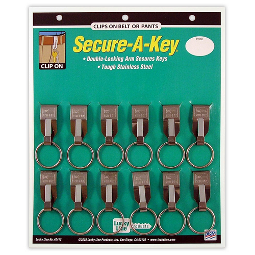 Luckyline 40512 Slip on Belt Through, Spring Stainless Steel 12/Card