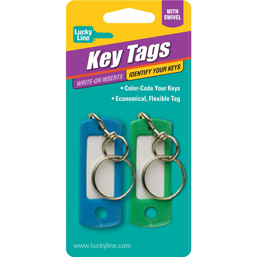 Luckyline 16802 ID Key Tag Swivel Assorted 2/Card