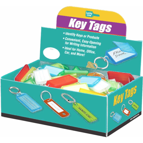 Luckyline 6050010 ID Key Tag w/Flap Ring Clear 100/Box