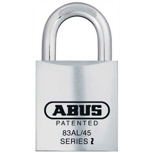 Abus 83AL/45-300-OB SILVER Titalium Aluminum Padlock, Clear, 1-3/4in Wide, Schlage C Keyway, 5/16in Shackle