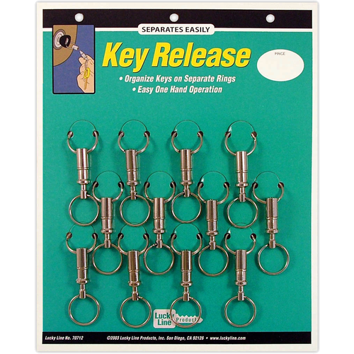 Luckyline 70712 Quick Release Key Ring 12/Card
