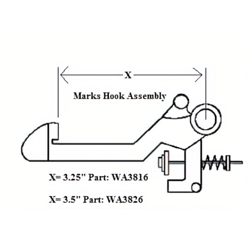 Marks Hardware WA3826 Hook Assembly for W3820 Sliding Gate Lock