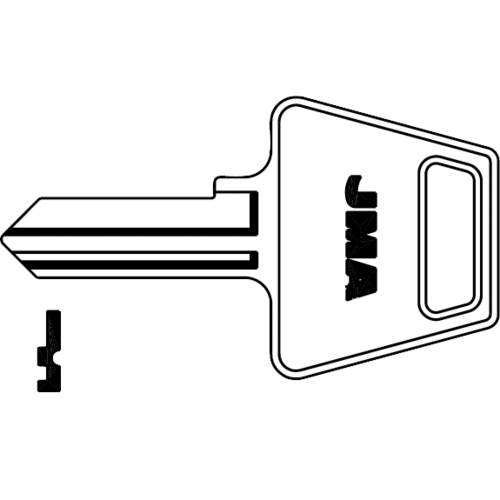 JMA AME-2-NP AK6BOX AM7 A1045 American Key Blank Nickel Plated