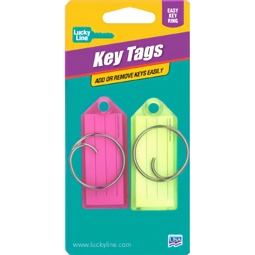 Luckyline 12302 ID Key Tag Tang Ring Assorted 2/Card