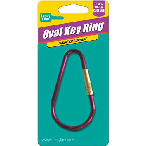 Luckyline 73701 Anodized Aluminum Oval Key Ring Assorted 1/Card