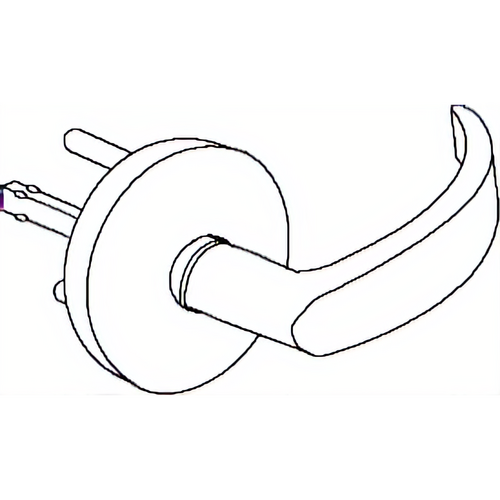 Marks Hardware KRW86/26D RW Plain Rose/Crescent Lever Mortise Trim, 2-9/16in, Satin Chrome