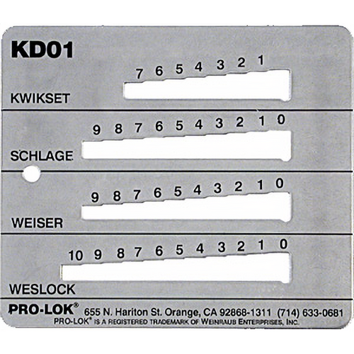 Pro-Lok KD01 Decoder Kwikset-Schlage-Weslock-Weiser