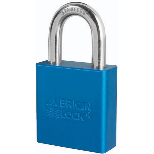 American Lock A1105KZ BLU Safety Padlock 1in Shackle Blue 0-Bitted