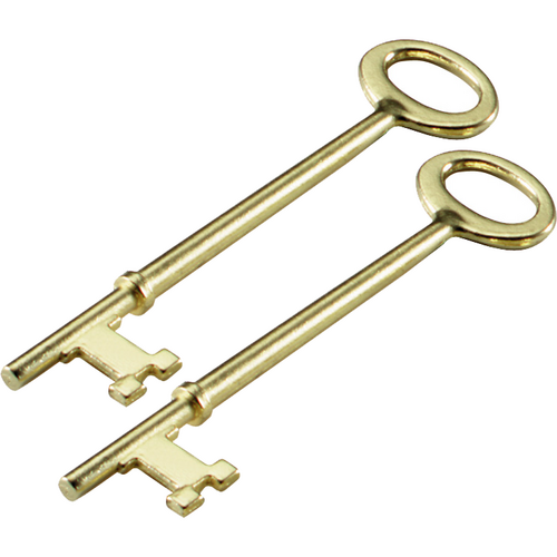 Luckyline 87102 Skeleton Keys Notched, Brass-Plated 2/Card