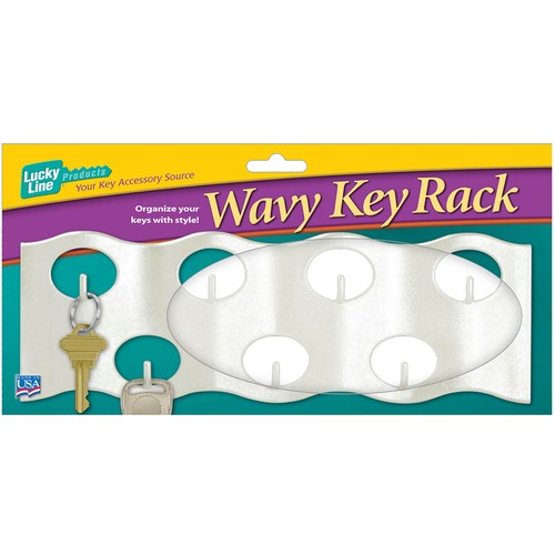 Luckyline 60700 Wavy Key Rack, Pearl, 7 Tags