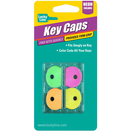 Luckyline 16506 Key Cap Neon Assorted 4/Card