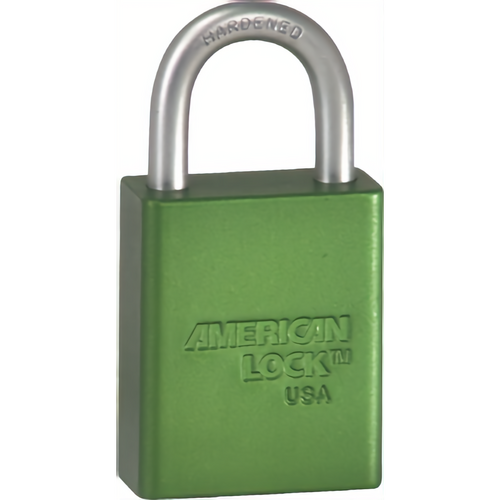 American Lock A1105KA63485 GRN Safety Padlock 1in Shackle Green, Keyed Alike