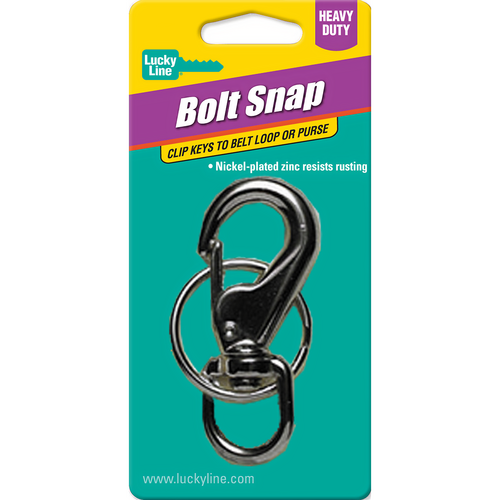 Luckyline 44701 Heavy Duty Bolt Snap Zinc 1/Card