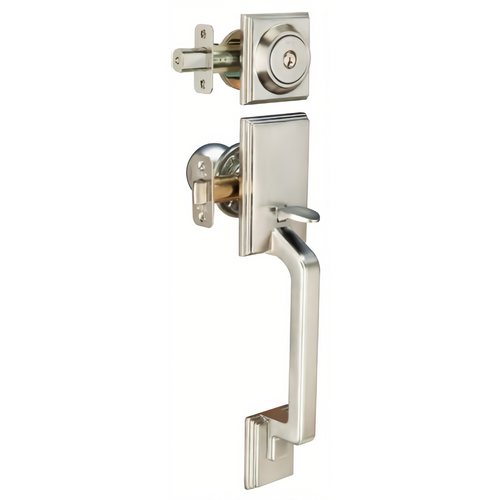 Yale 623 RXLIP 619 KWKD-ISO Rainier Single Cylinder Decorative Handleset, Satin Nickel, Kwikset Keyway
