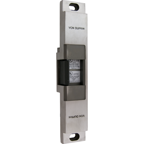 Von Duprin 6112-630-24VDC-FSE Fire Rated Electric Strike, 24VDC, Fail Secure, Satin Stainless Steel