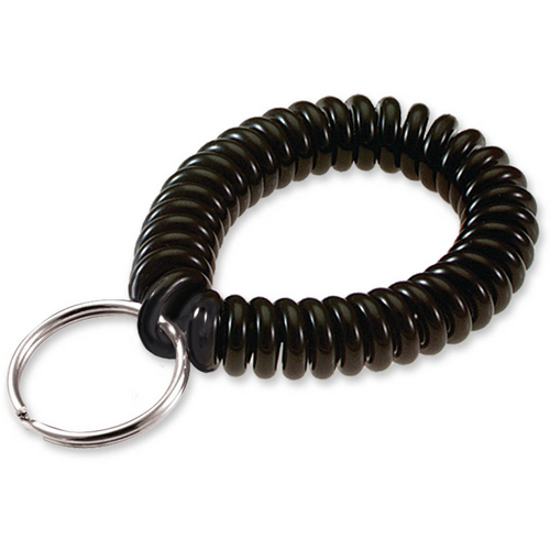 Luckyline 41020 Wrist Coil w/Ring Bulk Black 10/Pack
