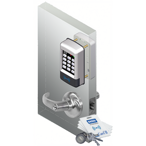 Security Door Controls E75-P-Q-E1-Q Entry Check Standalone Electronic Keypad Lock with Clutched Eclipse Lever