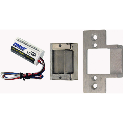 Trine 3234-12/24DC26D KIT - 3000 Electric Strike Kit, Fail Secure, Satin Chrome, Fits Timely