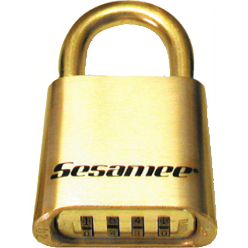 CCL K0436 Marine Sesamee Brass Padlock, 4-Dial Resettable, 1in Shackle, Carded