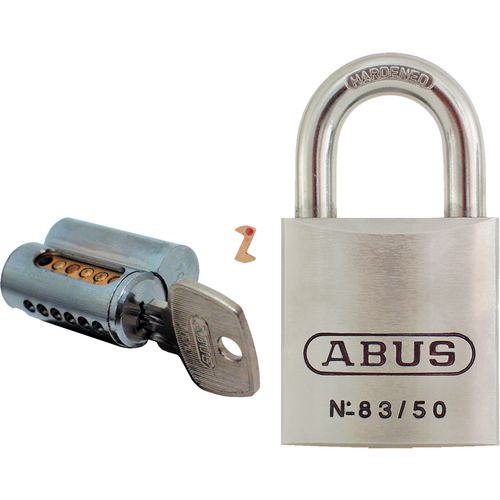 Abus 83/50-300-OB Schlage Chrome Plated Brass Padlock 1-7/8in Wide, C Keyway, 3/8in Shackle