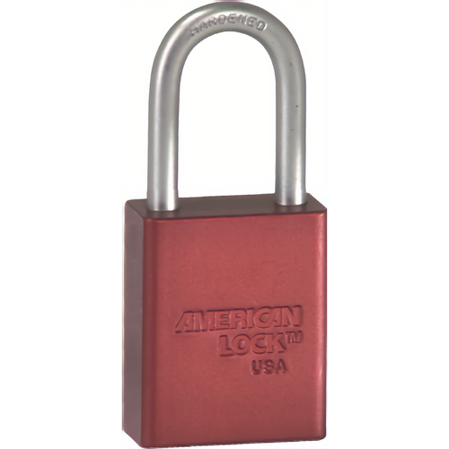 American Lock A1106KZ RED Safety Padlock 1-1/2in Shackle Red Aluminum Body 0 Bitted