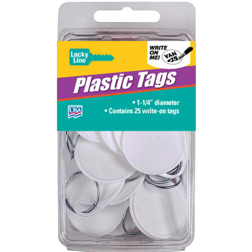 Luckyline 28329 Label-It Tag w/Ring White 25/Pack