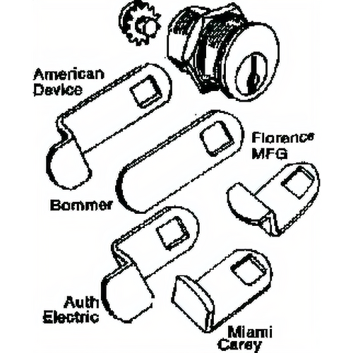 ESP Lock PT812-5 Mailbox Lock/5 Cams Assortment
