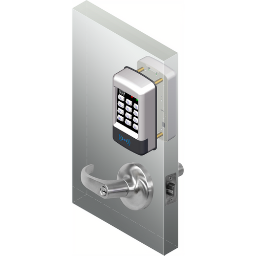 Security Door Controls E75-P-B-E1-Q Entry Check Electronic Keypad Lock with Clutched Eclipse Lever, 3000 Users