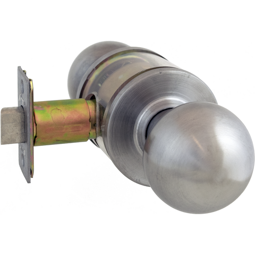 Arrow Lock RK01BD32D-2 3/8 BS Passage Ball Knob, 2-3/8in Backset, Grade 2, 630/US32D Satin Stainless Steel