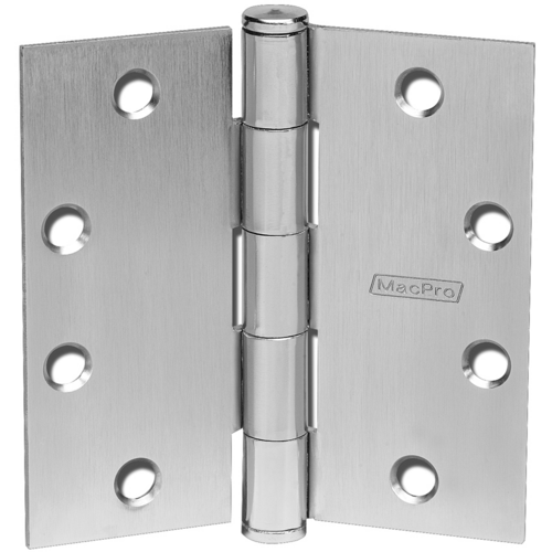 McKinney MP79 4.5 X 4.5 US26D MacPro 5-Knuckle Hinge, 4.5in x 4.5in, Steel, Satin Chrome, Full Mortise