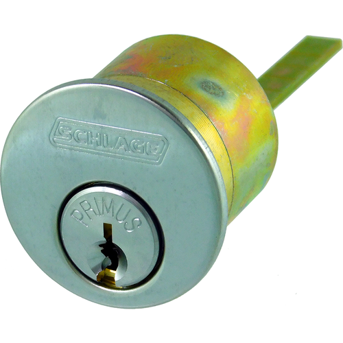 Schlage 20-206C123P626-LKB C123 Primus XP Rim Cylinder, 0 Bitted, Less Key Blanks, Satin Chrome
