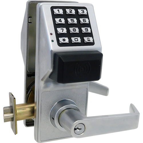 Alarm Lock PDL6300/26D Networx Prox Reader Keypad Lock, Schlage C, 5000 Users, Satin Chrome