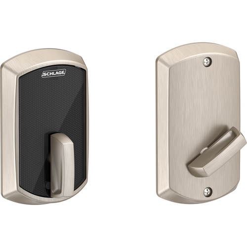 Schlage BE467FGRW626 Greenwich Control Keyless Smart Fire Rated Deadbolt with 12398 Latch and 10116 Strike Satin Chrome Finish