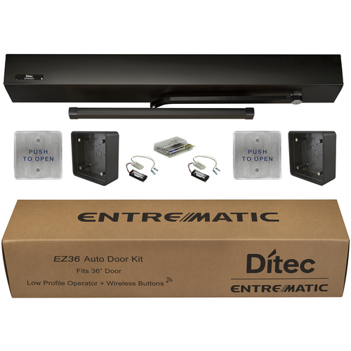 Record EZ36-UNIV-ARM-BZ Universal Arm Auto Operator Kit with Push Plates, Transmitters Receiver