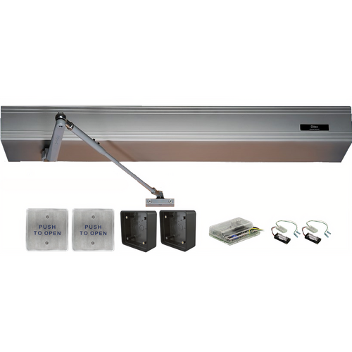 Record EZ36-LH-PULL-CL Left Hand Pull Arm Auto Operator Kit with Push Plates Transmitters