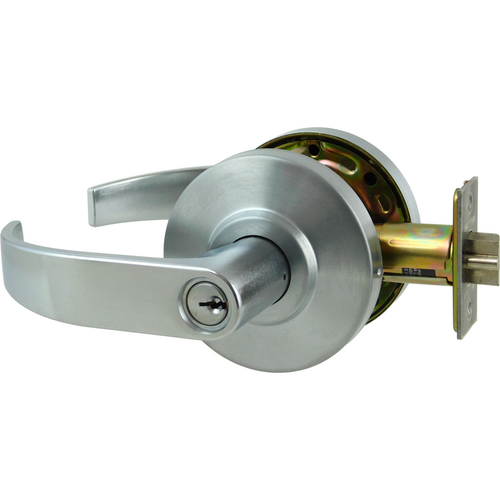 Dexter C2000-CL-ENTR-C-626-KDC Grade 2 Curved Lever Clutch Cylindrical Lock, C Keyway, Satin Chrome Finish