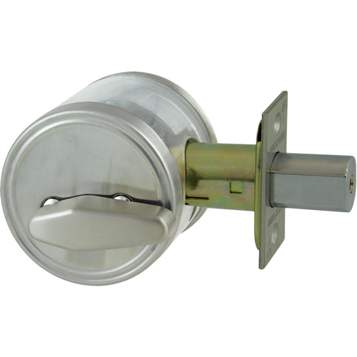 Dexter DB1000-SCT-626-KDC Grade 1 Single Cylinder Deadbolt, C Keyway, Adjustable Backset, Satin Chrome