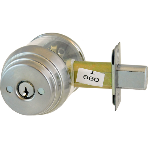 Arrow Lock E62-26D-CS-2 3/4 BS Schlage Double Cylinder Deadbolt, C Keyway, 2-3/4in Backset, Grade 2, Satin Chrome