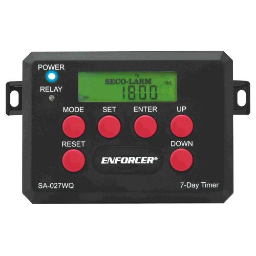 Seco-Larm SA-027WQ 7-Day Programmable Timer, 1 Relay, LCD, 60 Events, 1-99 Secs