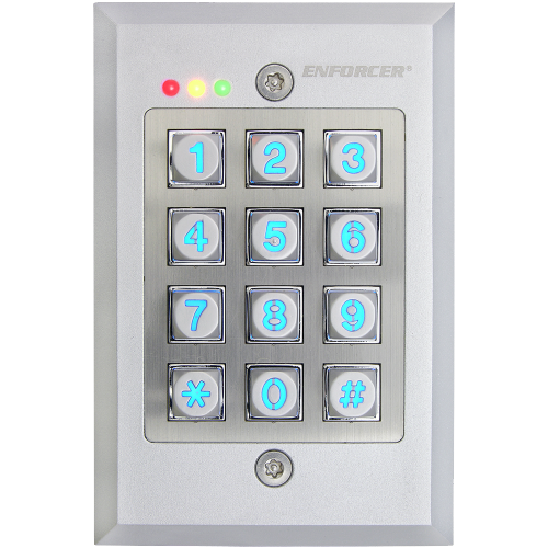 Seco-Larm SK-1123-FDQ Vandal Resistant Outdoor Keypad, Flush-Mount, 1100 Users, 12-24V ACDC