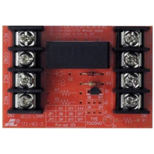Seco-Larm SR-2206-C5AQ Heavy Duty Relay Board 6/12VDC DPDT