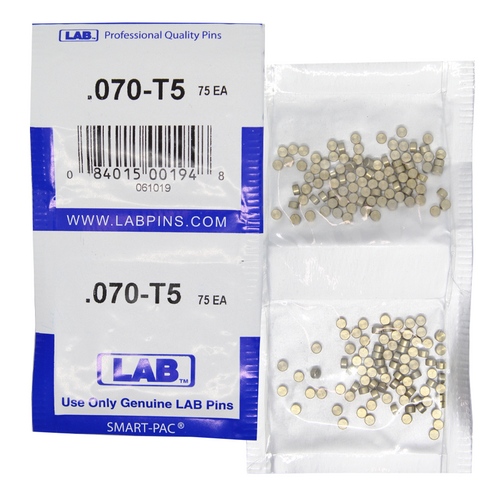 LAB 5070T-SP .070 Color-Coded Brass Top Pin, .115 Dia, Crown .005, Smart Pack 150 Pins