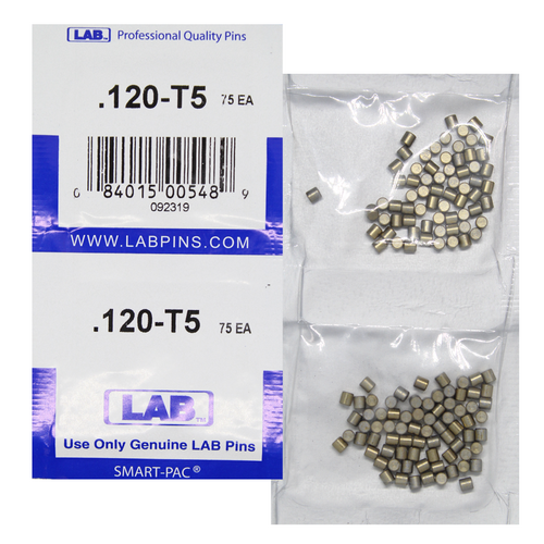 LAB 5120T-SP .120 Color-Coded Brass Top Pin, .115 Dia, Crown .005, Smart Pack 150 Pins