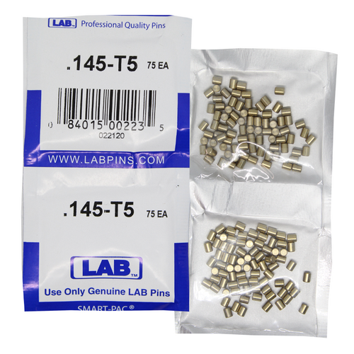 LAB 5145T-SP .145 Top Pin, Color-Coded Brass Alloy, .115 Dia, Crown .005, Smart Pack 150 Pins