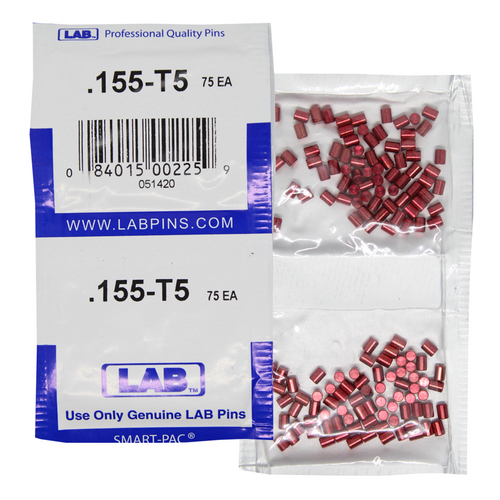 LAB 5155T-SP .155 Color-Coded Brass Top Pin, .115 Dia, Crown .005, Smart Pack 150 Pins