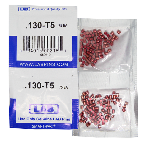 LAB 5130T-SP .130 Color-Coded Brass Top Pin, .115 Dia, Crown .005, Smart Pack 150 Pins