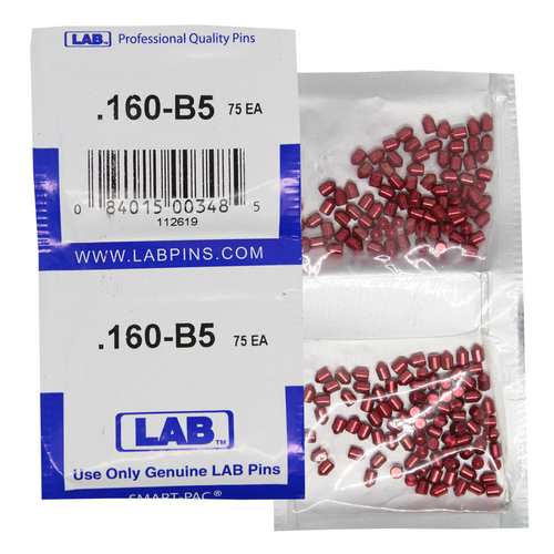 LAB 5160B-SP .160 Brass Bottom Pin, Color-Coded, .115 Diameter, Smart Pack 150 Pins