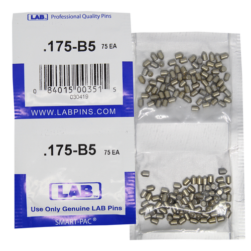 LAB 5175B-SP .175 Color-Coded Brass Bottom Pin, .115 Dia, Crown .005, Smart Pack 150 Pins