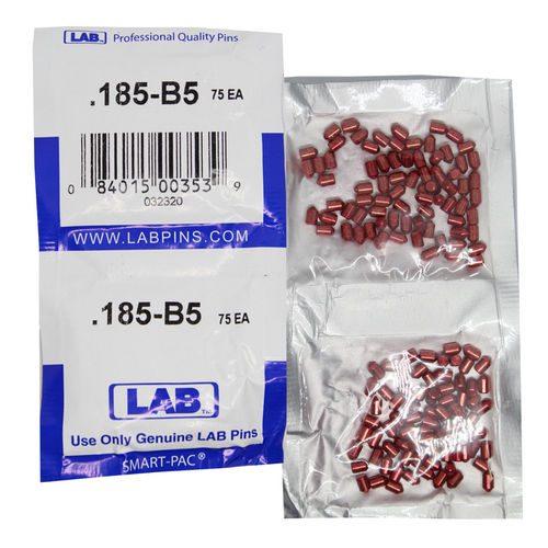LAB 5185B-SP .185 Brass Bottom Pin, Color-Coded, .115 Diameter, Smart Pack 150 Pins